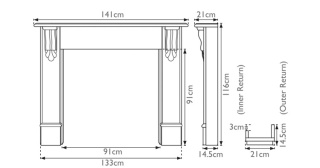 The Edinburgh Corbel Fire Surround - Pine